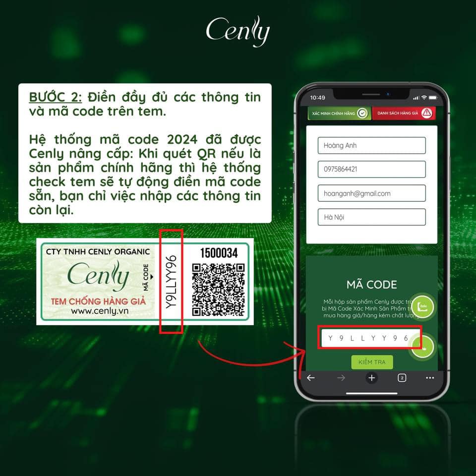 Cách kiểm tra giảm cân Cenly thật giả