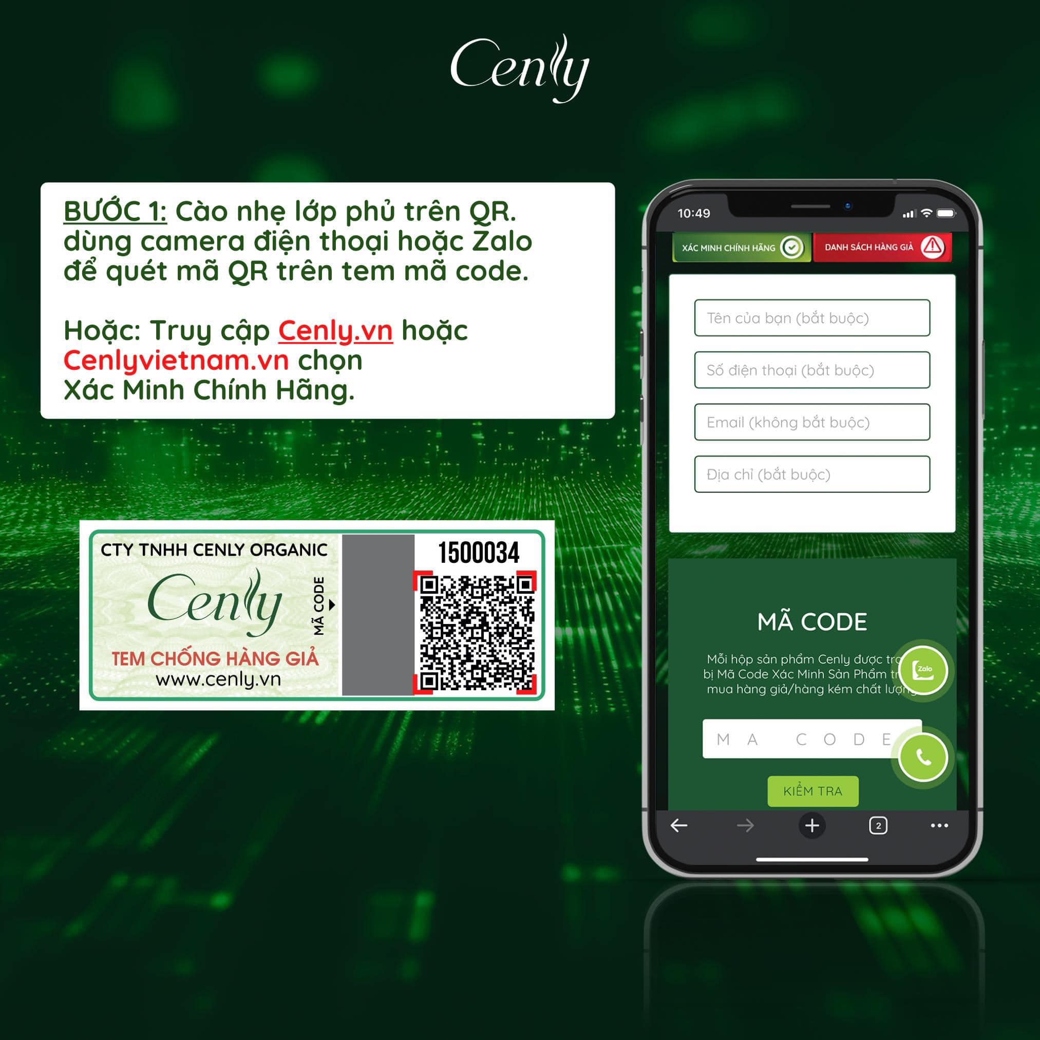 Cách kiểm tra Cenly thật giả