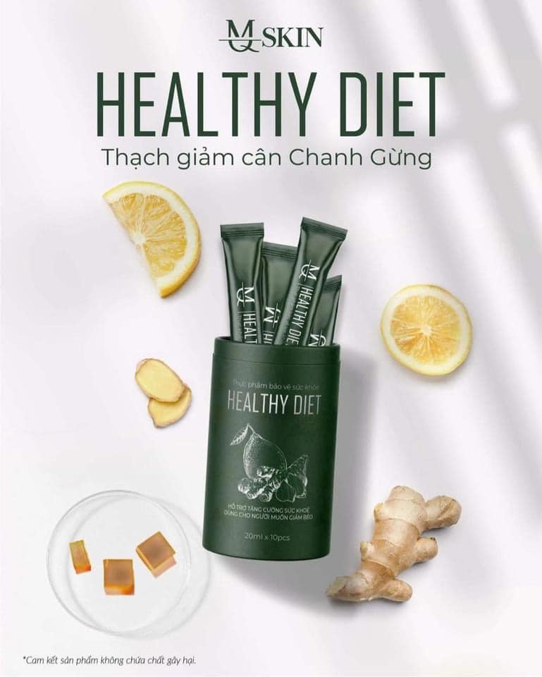 Review Công dụng Hỗ trợ giảm cân của thạch giảm cân Chanh Gừng MQ Skin