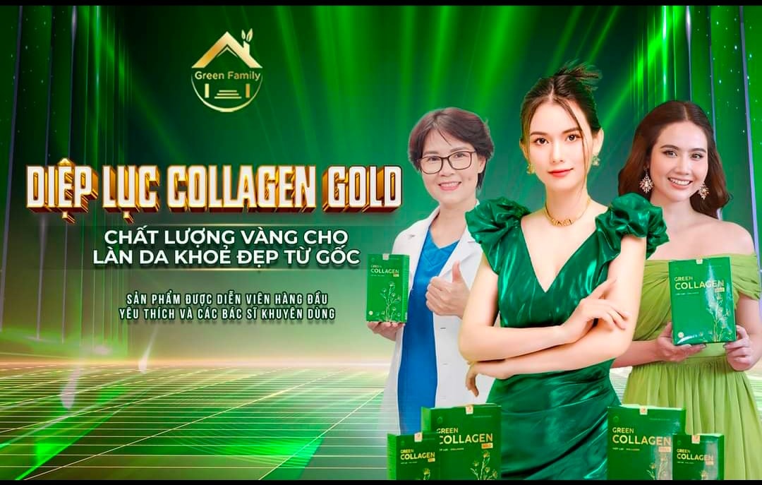 Diệp lục Collagen Gold mẫu mới