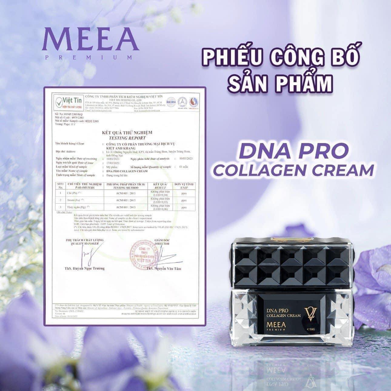 Phiếu công bố sản phẩm DNA Pro Collagen Cream