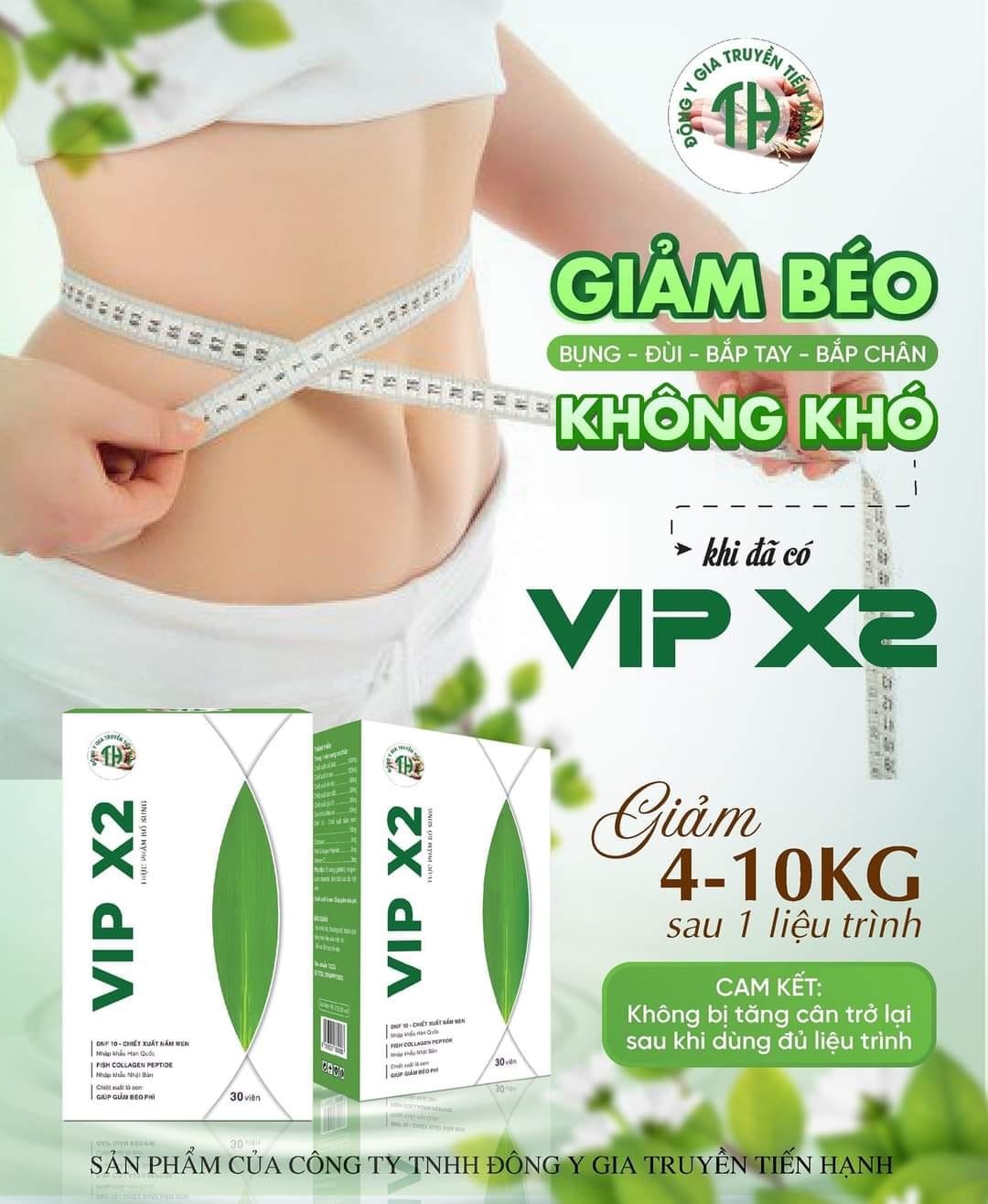 Tác dụng giảm cân Vip X2 Tiến Hạnh 