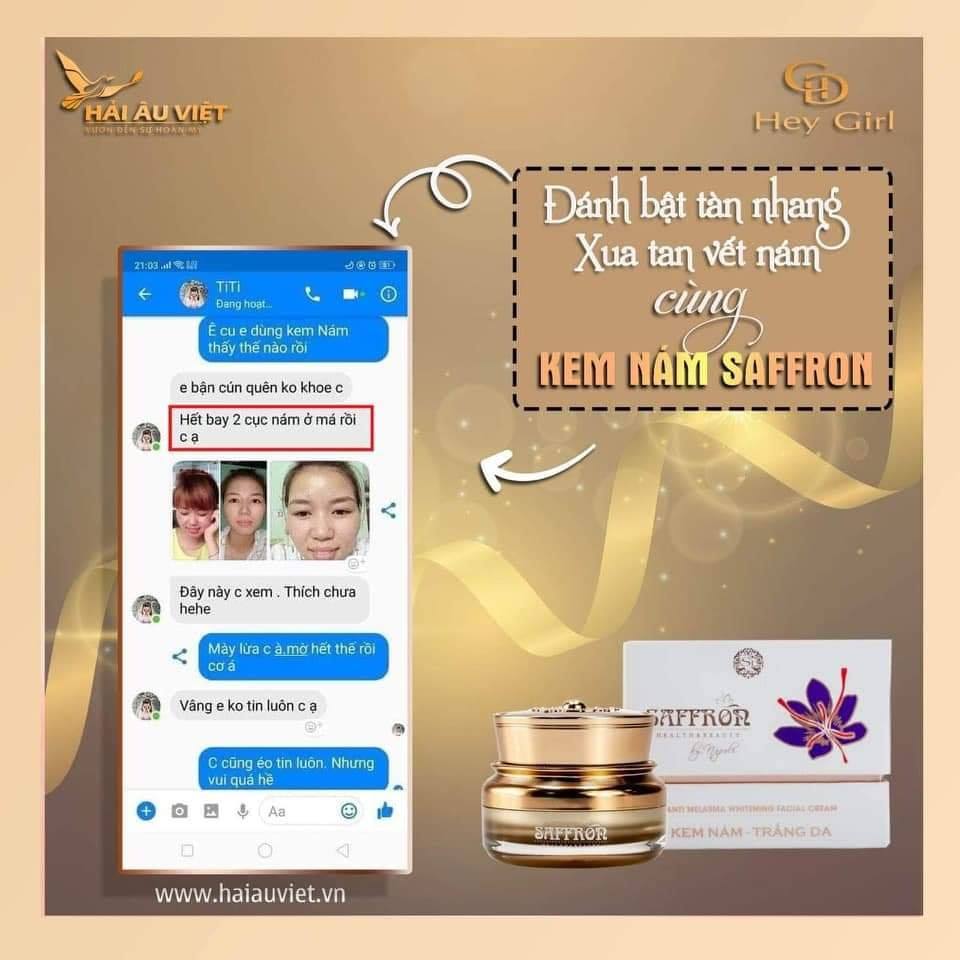 Review kem nám Saffron Hải Âu Việt