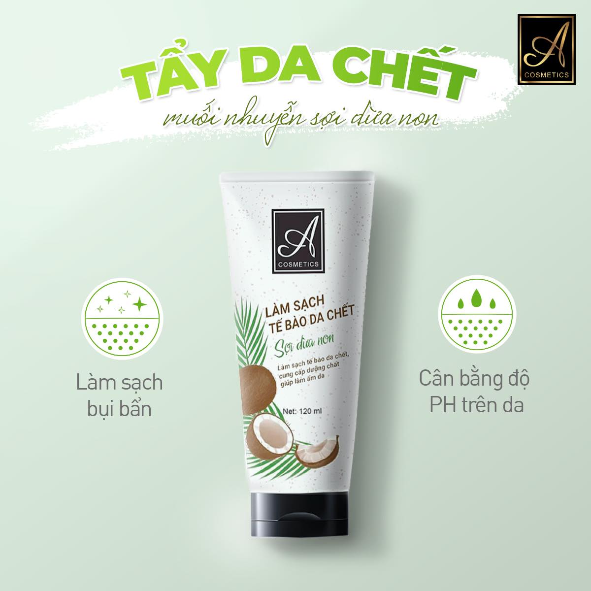 Mỗi tuần sử dụng 2-3 lần tẩy tế bào chế sợi dừa non để cảm nhận được làn da thay đổi rõ rệt.