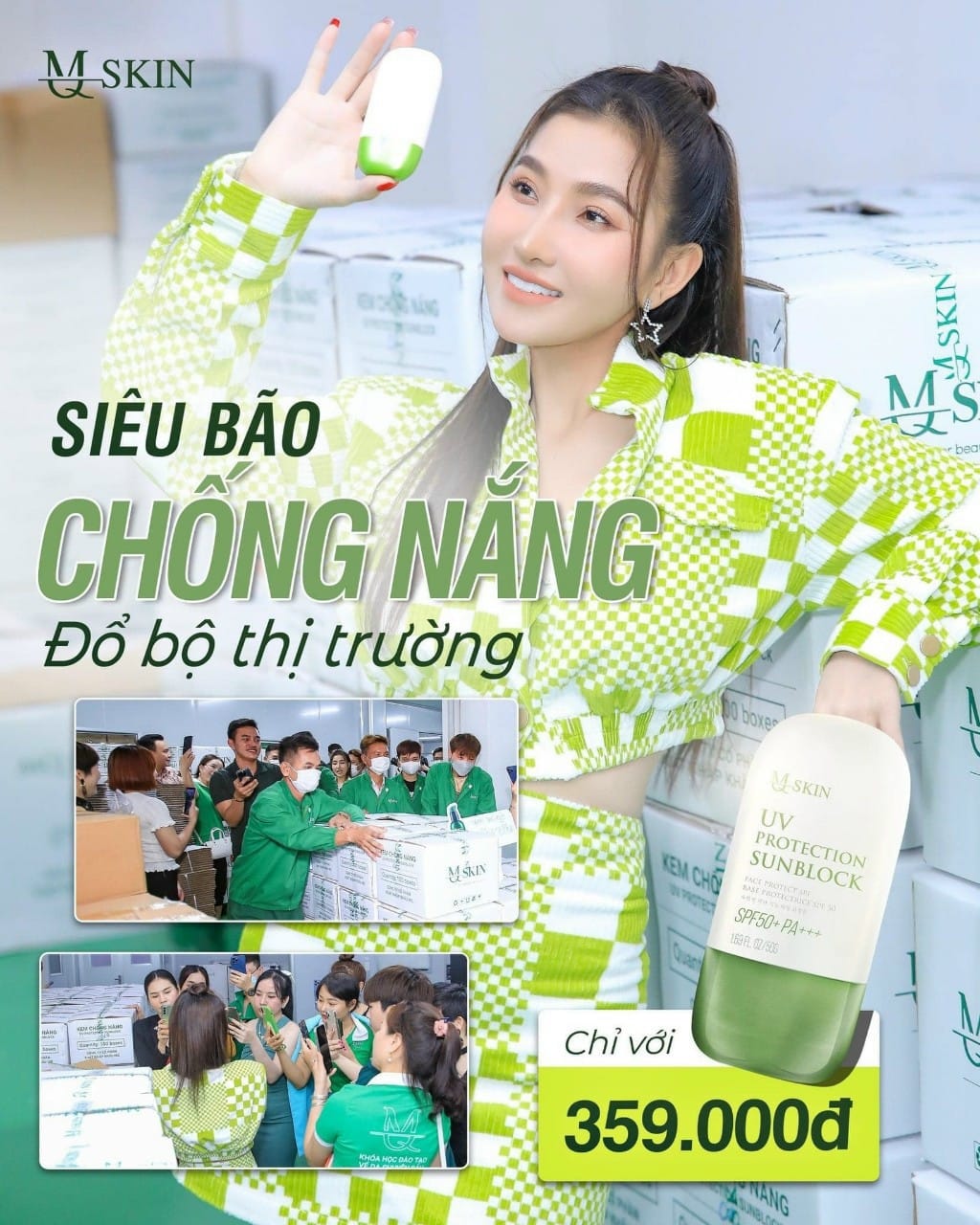 Kem chống nắng Make up MQ Skin có 3 tác dụng trong 1