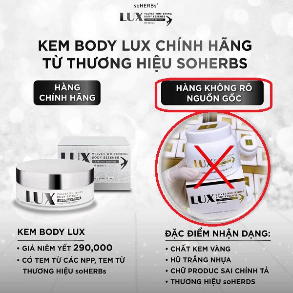 BODY LUX CHÍNH HÃNG VÀ BODY LUX NHÁI