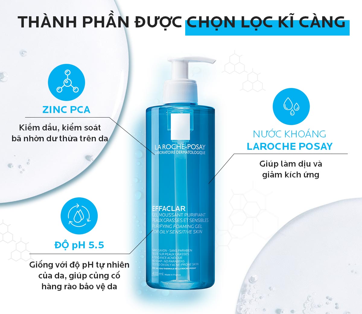 Công dụng gel rửa mặt lacho posay