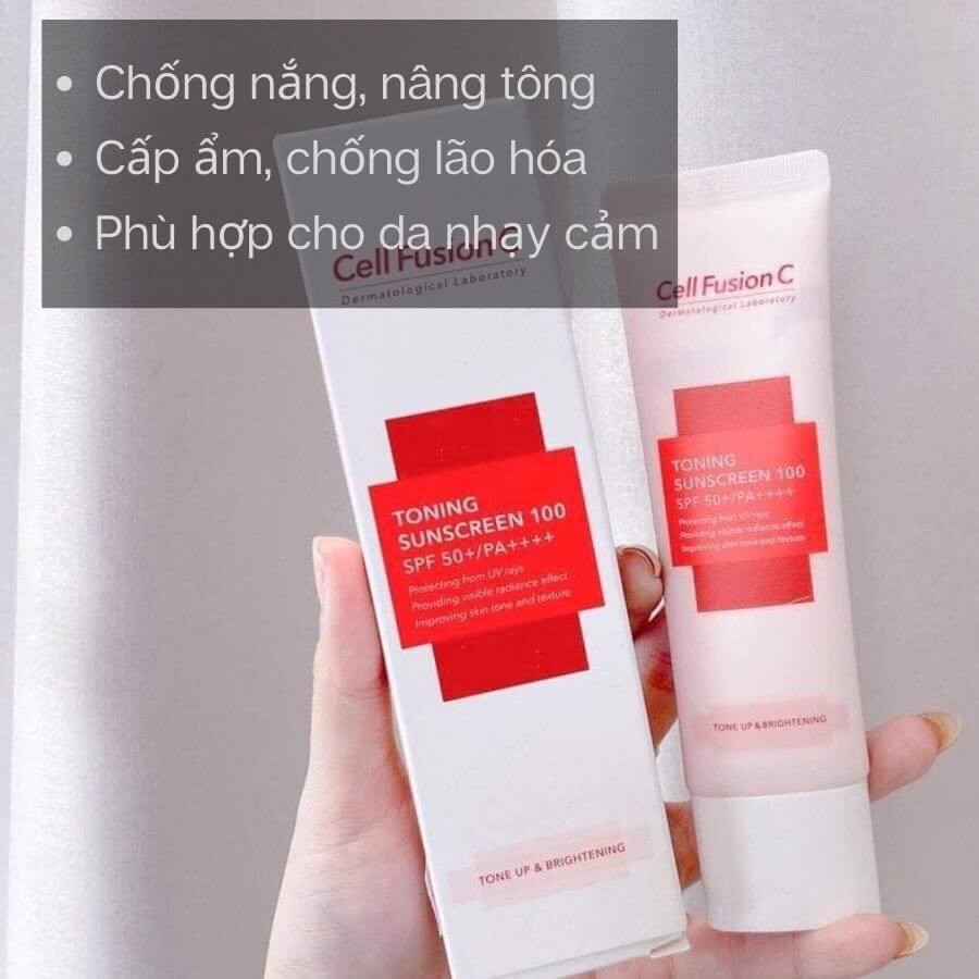 Chống Nắng Cell Fusion C Toning Sunscreen 100 SPF50+ Hồng 50ml