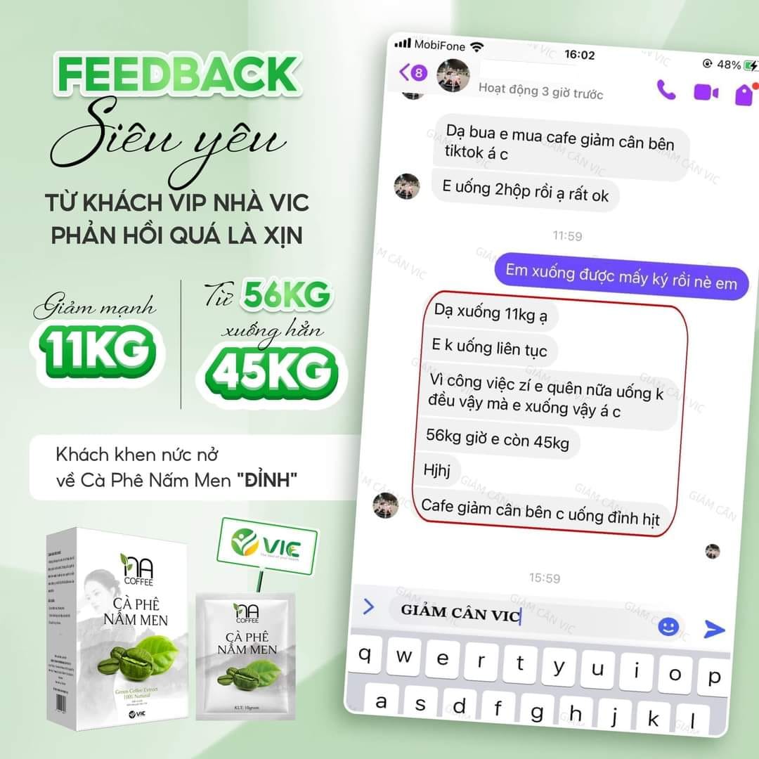 Khách hàng tin dùng cà phê nấm men giảm cân hiệu quả