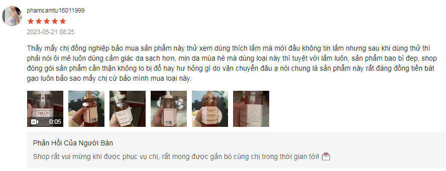Cảm nhận của khách hàng sau khi dùng sữa tắm Weilaiya