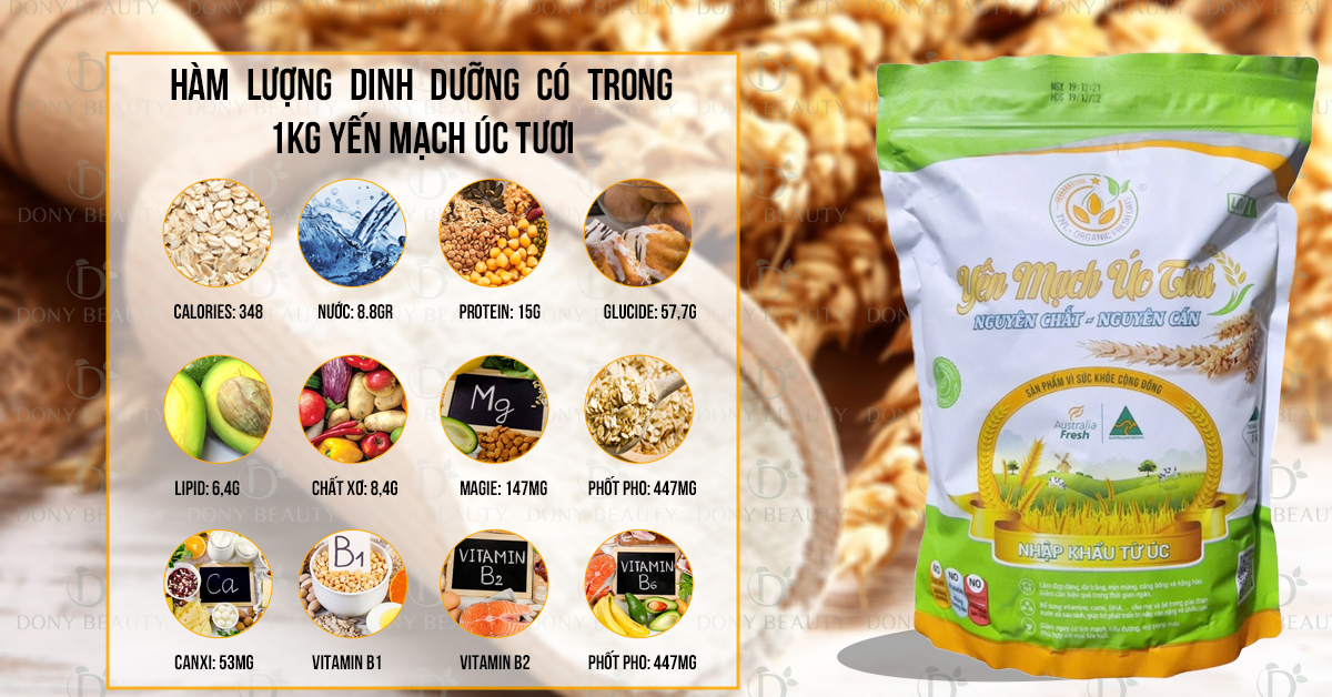 Thành phần có trong bột yến mạch úc