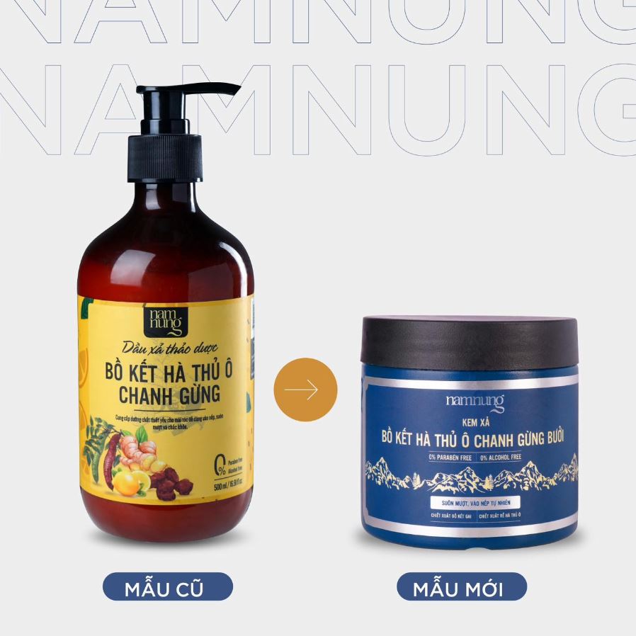 Dầu xả thảo dược Bồ Kết Hà Thủ ô Chanh Gừng