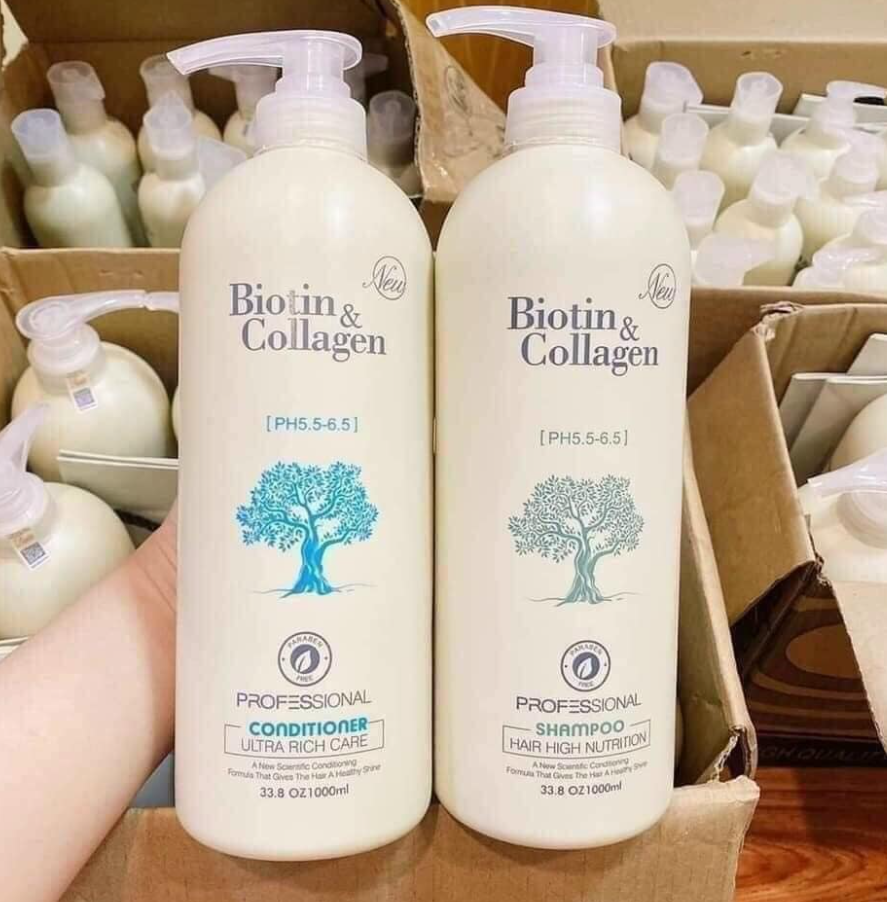 Cặp Dầu Gội Xả Biotin Collagen Trắng