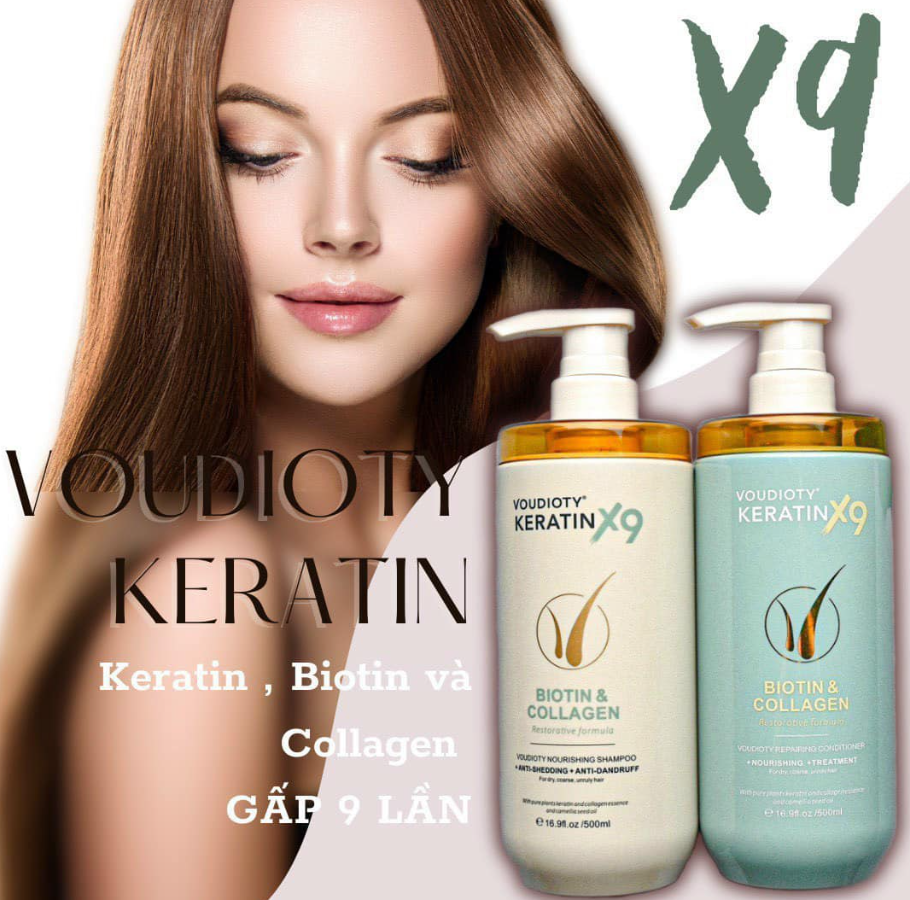 Công dụng combo gội xả voudioty keratin x9
