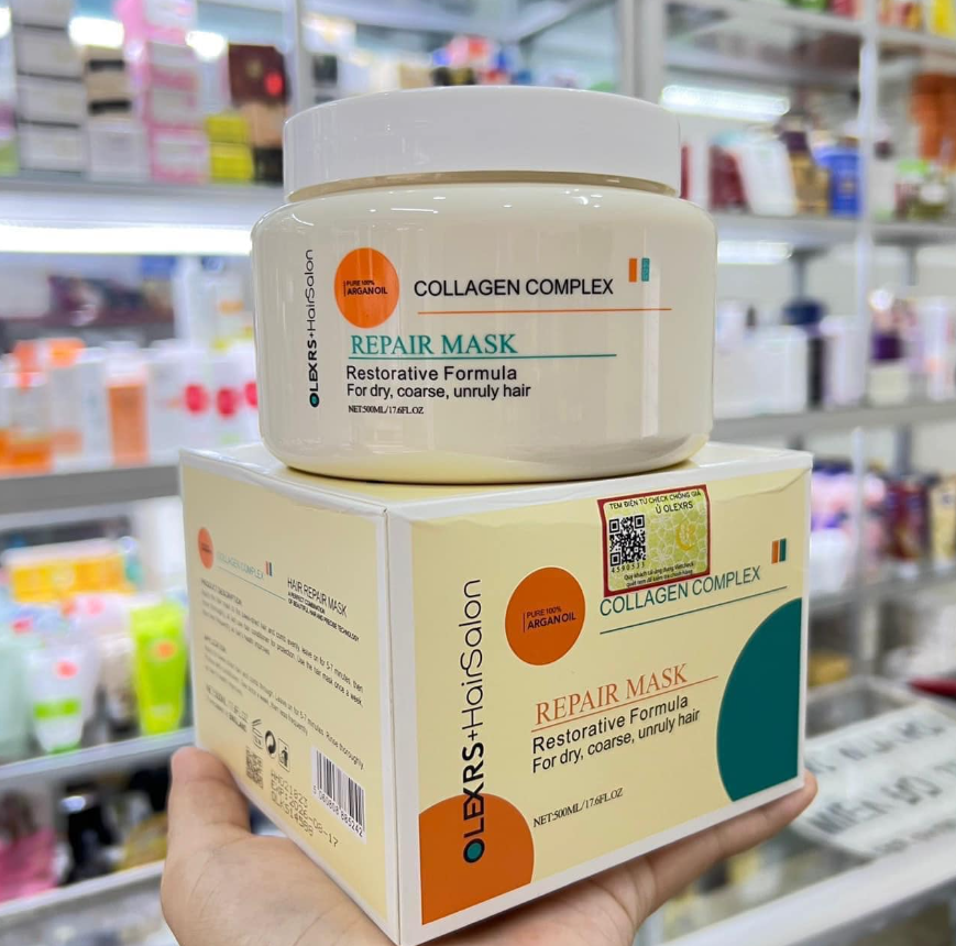 Ủ tóc Olexrs Collagen Complex có thiết kế khá đơn giản dạng hũ nhựa