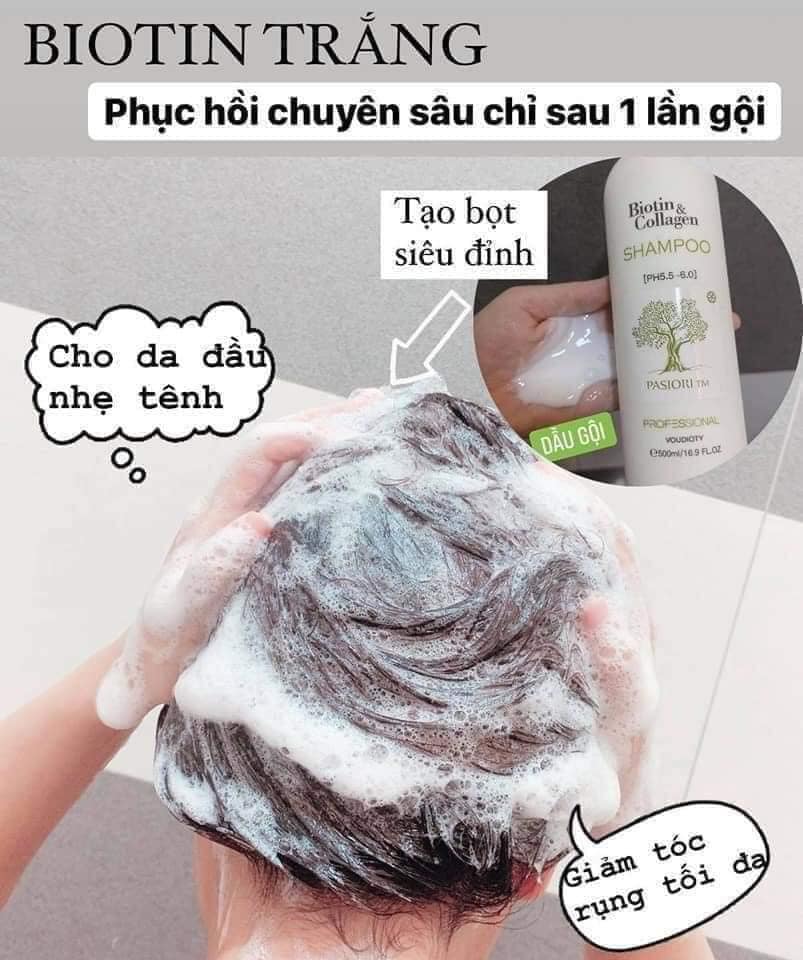 Cách sử dụng Dầu gội xả Biotin & Collagen