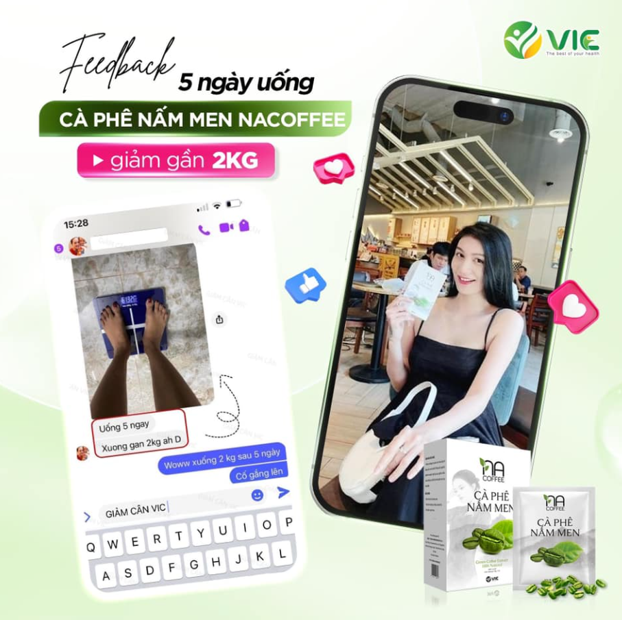 Hình ảnh khách hàng sau khi sử dụng sản phẩm Na Coffee