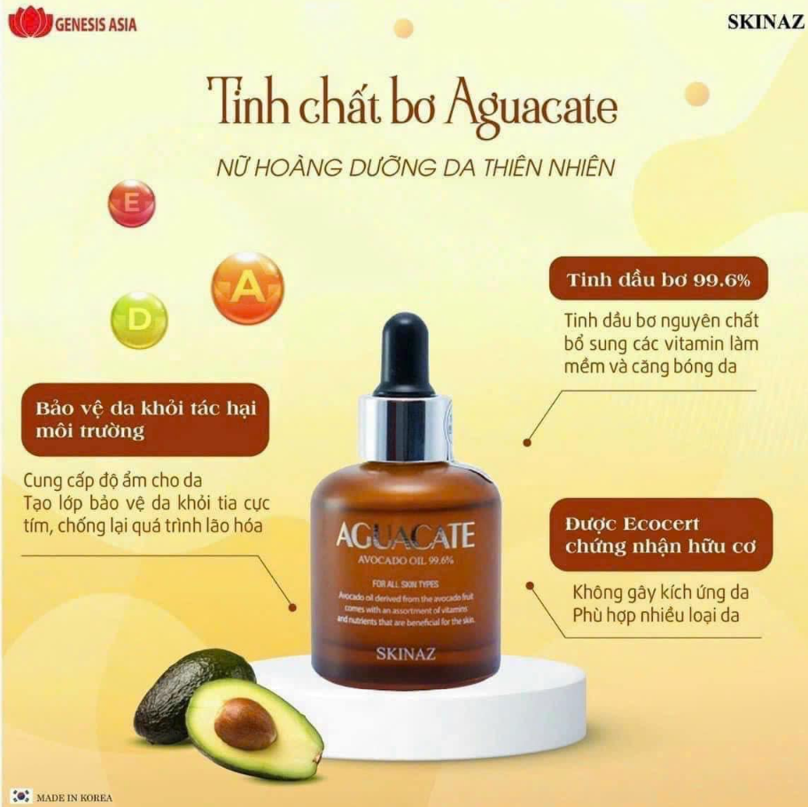 Tinh chất bơ Aguacate 99,6% Skinaz