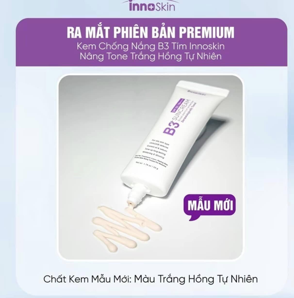 Kem Chống nắng B3 Innoskin Tím mẫu mới
