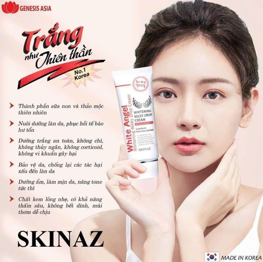 Kem White Angel Skinaz có nhiều tác dụng dưỡng da