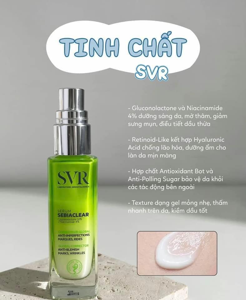 Tinh chất SVR hỗ trợ trị mụn, mờ thâm hiệu quả