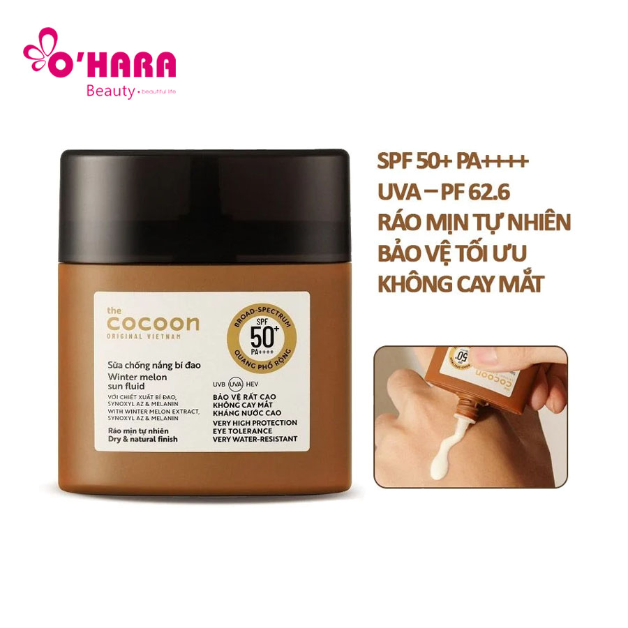 Sữa Chống Nắng Bí Đao Cocoon 50ml Quang Phổ Rộng SPF 50+ Thuần Chay
