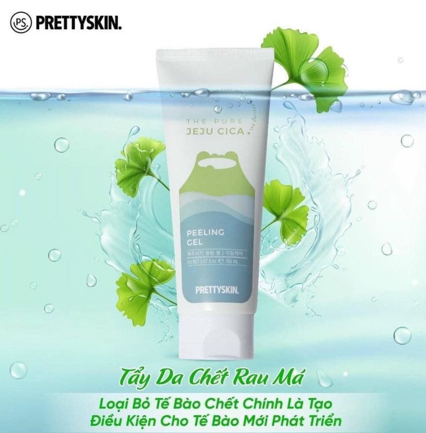 Tẩy Da Chết Rau Má Pretty Skin The Pure Jeju Cica Peeling Gel