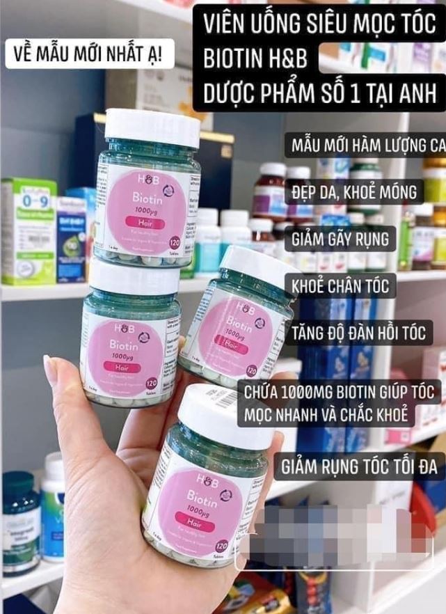 Công dụng của viên uống mọc tóc Biotin từ Holland & Barrett