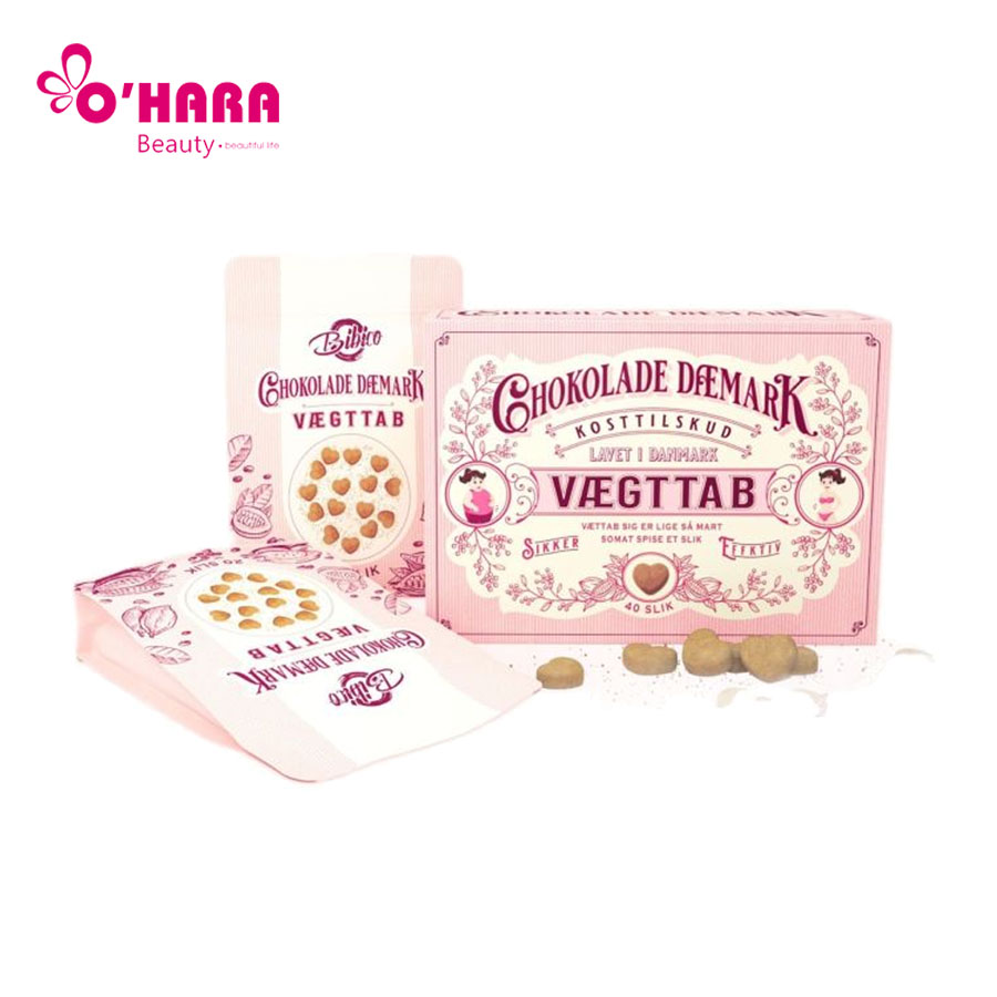 Kẹo Socola Giảm Cân Đan Mạch – Chokolade Danmark Vaegttab – Hộp 40 viên