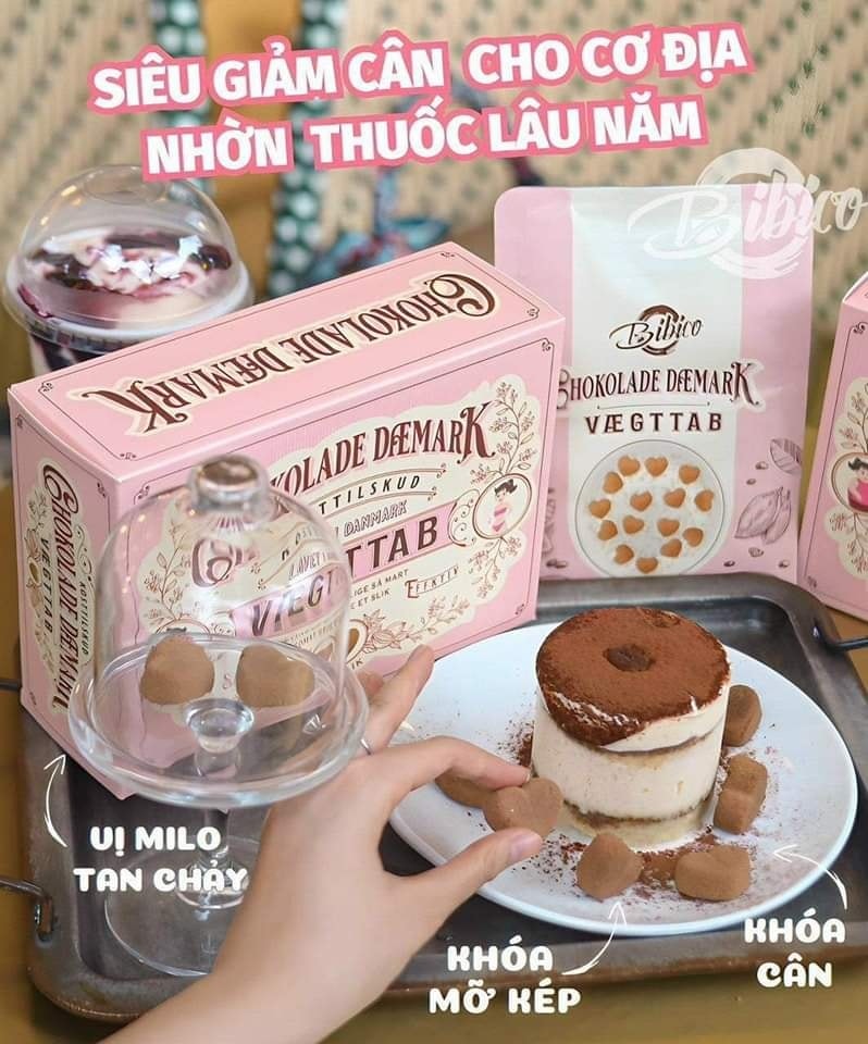 Kẹo Socola Giảm Cân Đan Mạch - Chokolade Danmark Vaegttab - Hộp 40 viên