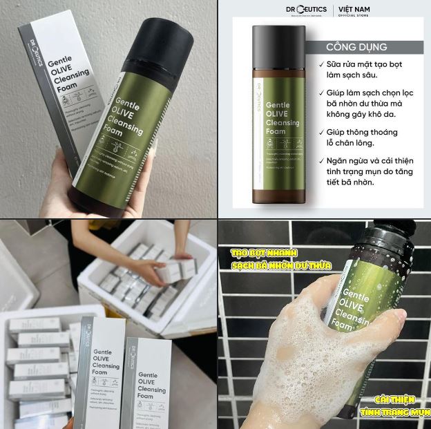 Sữa Rửa Mặt Dr. Ceutics Gentle Olive Cleansing Foam 150ml: Giải Pháp Hoàn Hảo Cho Mọi Loại Da