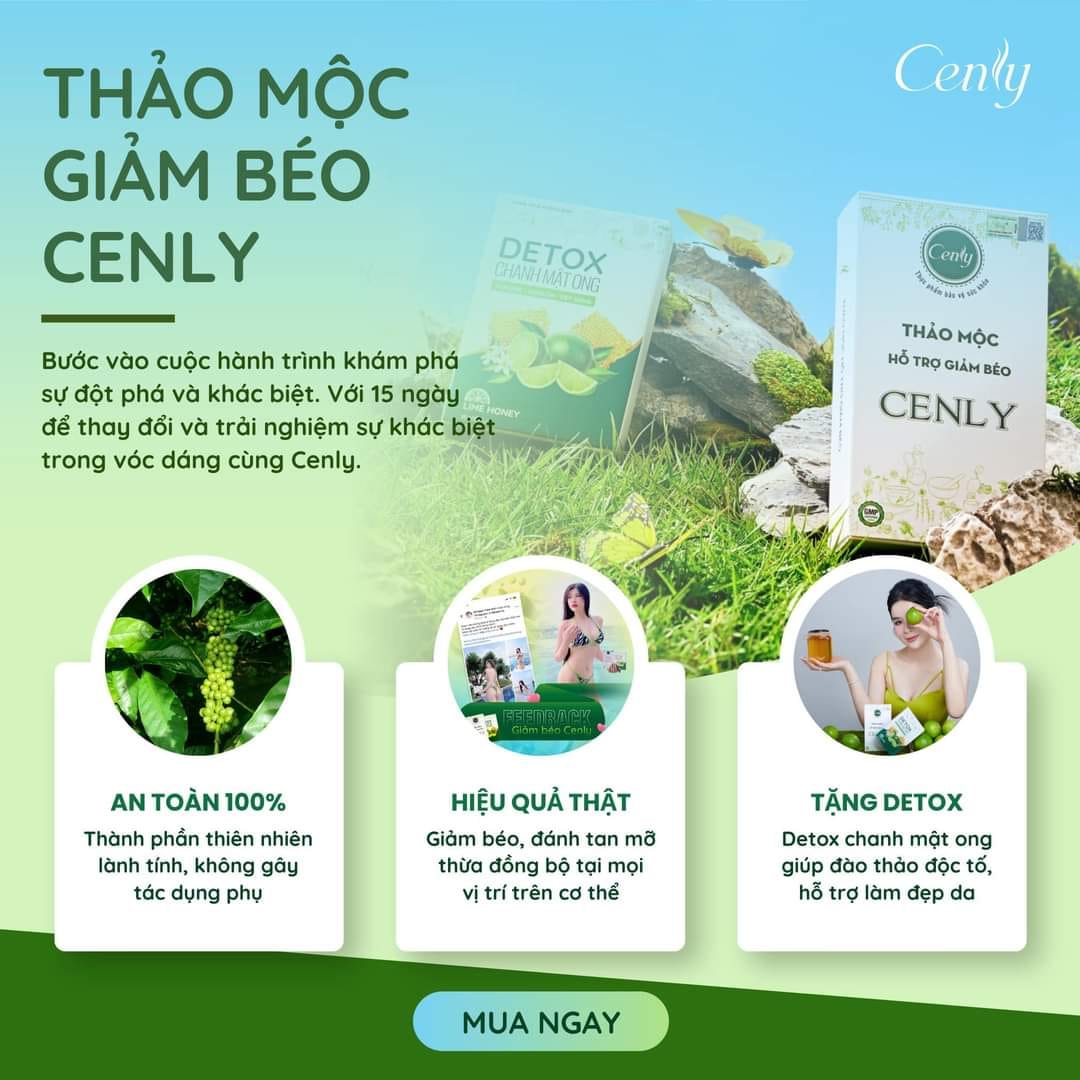 Cenly là một sản phẩm giảm cân được chiết xuất từ 100% thảo dược tự nhiên