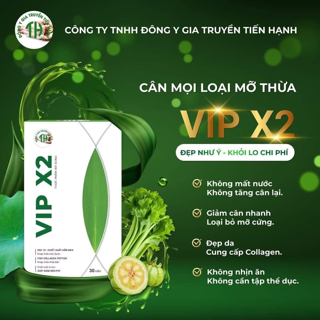 Công dụng Giảm cân Vip X2