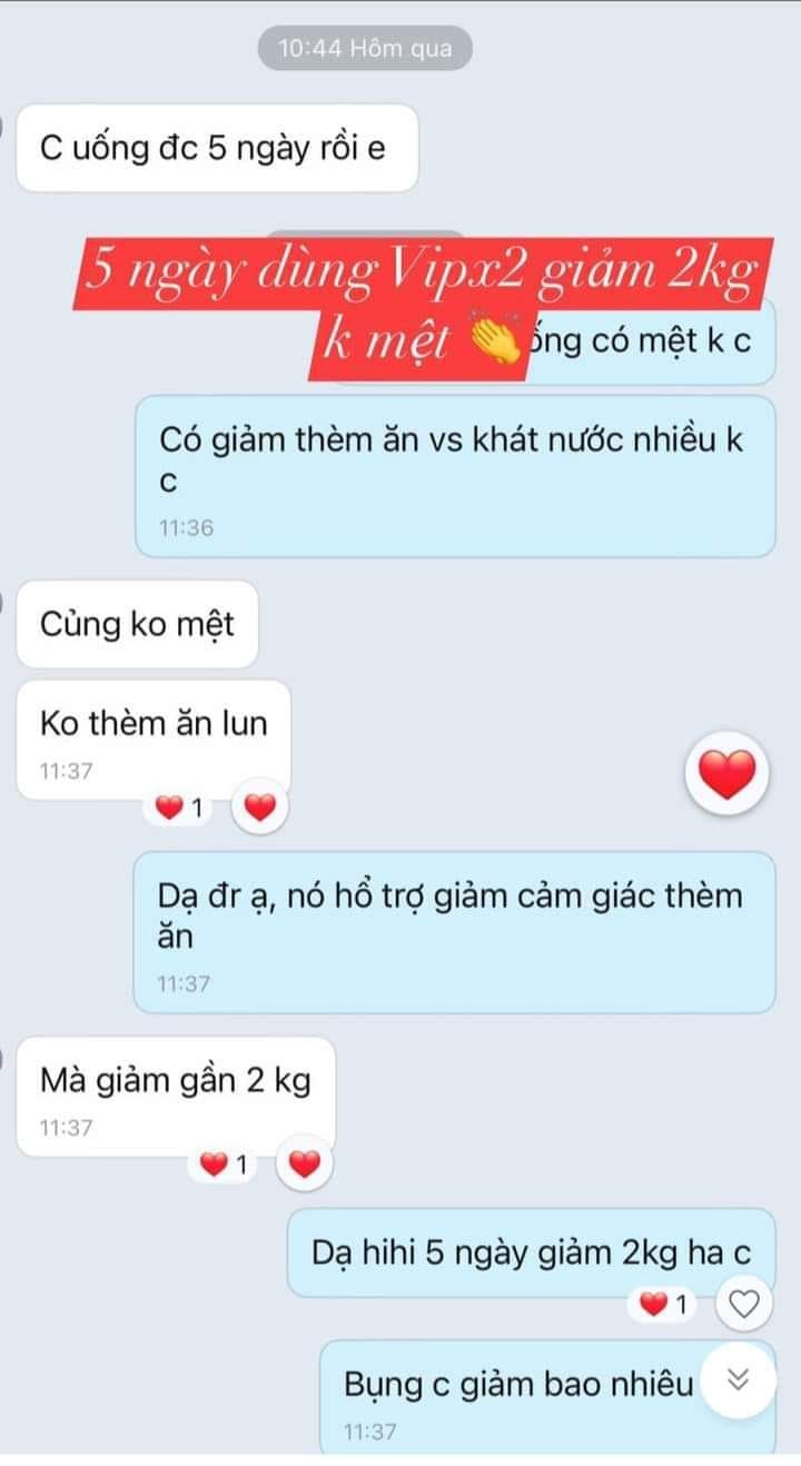 Hình ảnh review từ khách hàng sau khi sử dụng giảm cân 