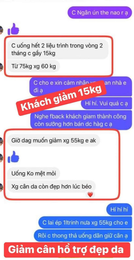 Khách hàng giảm 15kg sau 2 liệu trình