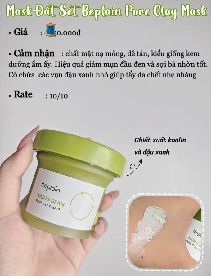 Mặt Nạ Đất Sét Beplain Mung Bean Pore Clay Có Tốt Không?