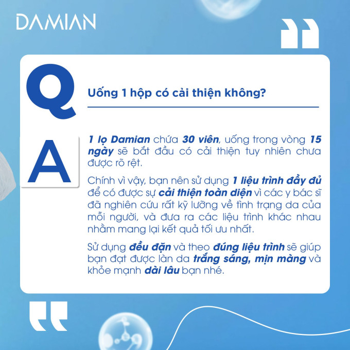 Sử dụng 1 hộp viên uống Damian có cải thiện không?
