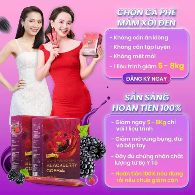 Cà Phê Mâm Xôi Đen đen chính hãng