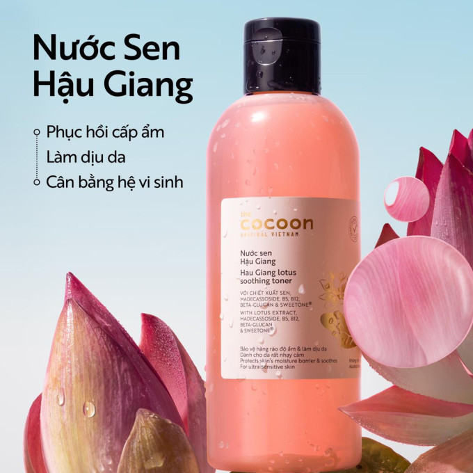 Toner Cocoon hoa sen - Nước sen Hậu Giang 310ml