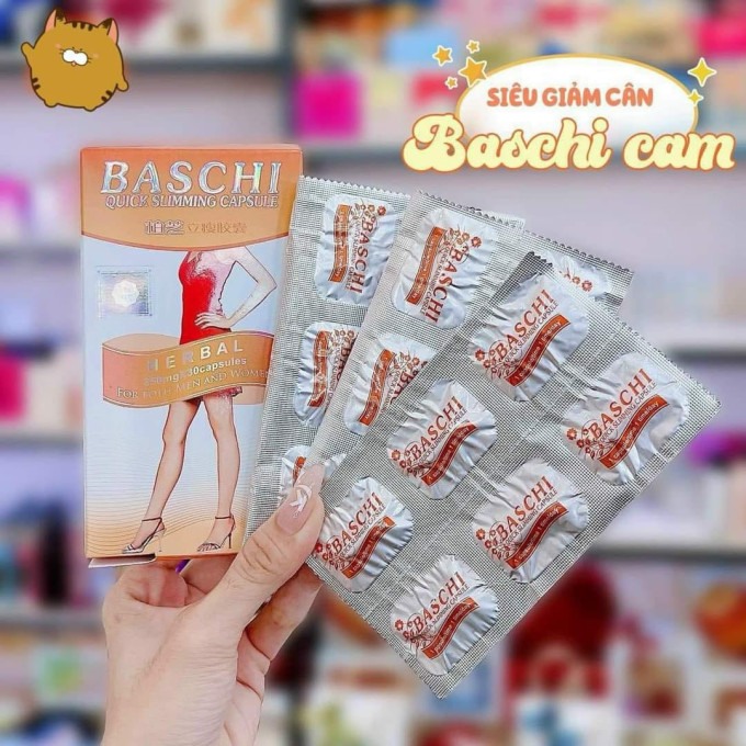 Giảm Cân Baschi Cam chính hãng | Combo Baschi cam 30 viên + 1 vỉ Detox nhuận tràng Nhật