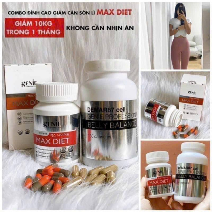 Combo giảm mỡ Genie Max Diet + Belly Balance – Bộ đôi hỗ trợ vóc dáng săn gọn toàn thân