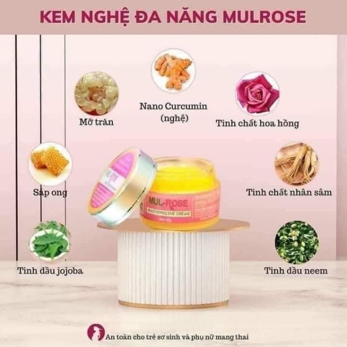 Thành Phần Thiên Nhiên Của Kem Mulrose chính hãng