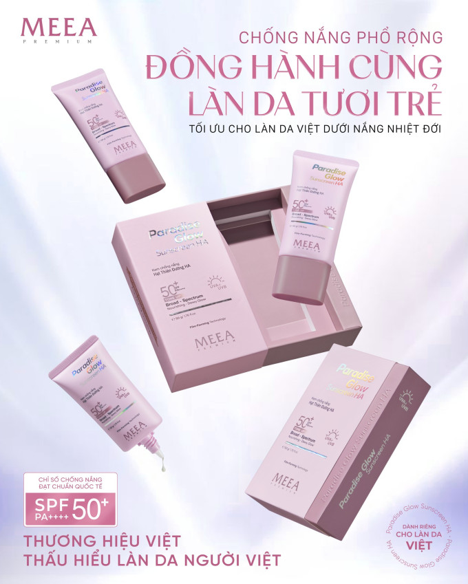 Kem chống nắng Meea Hạt Thiên Đường 50g – bảo vệ da phổ rộng, nâng tông tự nhiên.