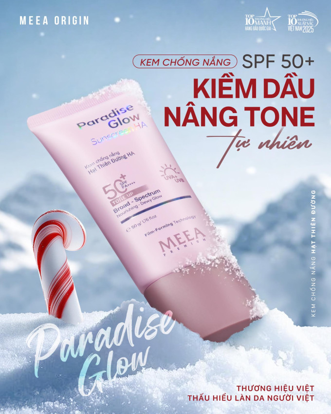 Kem chống nắng Hạt Thiên Đường Meea – phù hợp da dầu, da nhạy cảm.