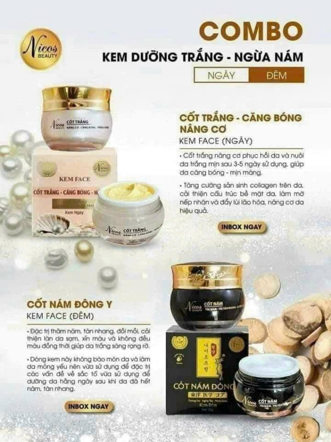 Kem Cốt Nám Đông Y Chính Hãng| Combo Nikos ngày và đêm trị nám hiệu quả