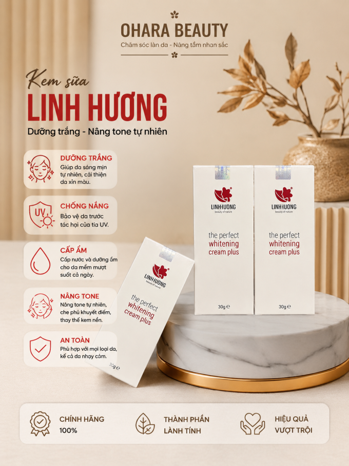 Dưỡng trắng da sáng mịn tự nhiên