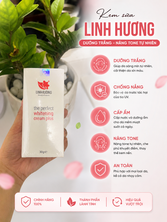 Kem sữa Linh Hương- dưỡng trắng, nâng tone tự nhiên