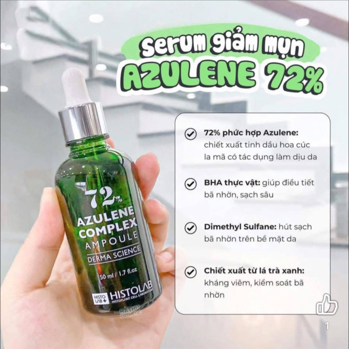 Tinh Chất Trị Mụn, Kháng Viêm Histolab 72% Azulene – Giải Pháp Toàn Diện Cho Da Dầu Mụn Nhạy Cảm
