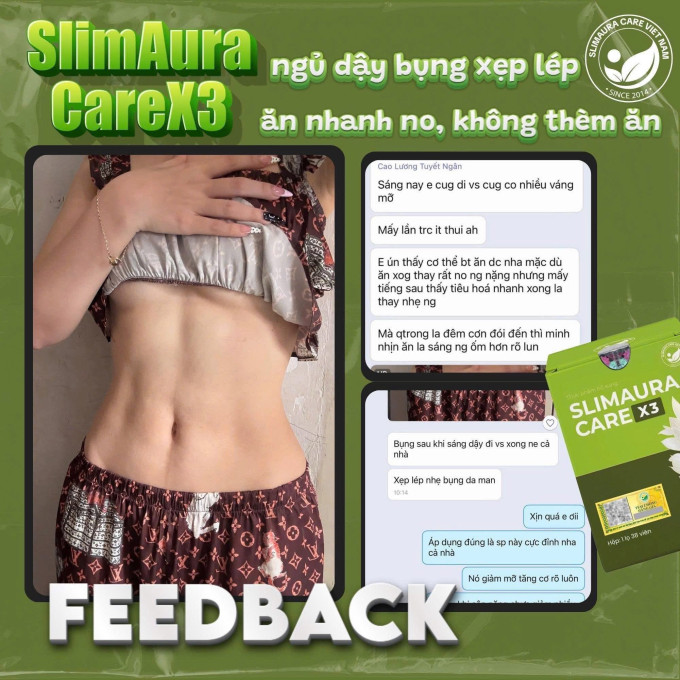 Slimaura Care X3 -Hỗ trợ kiểm soát cân nặng hiệu quả được nhiều khách hàng tin dùng