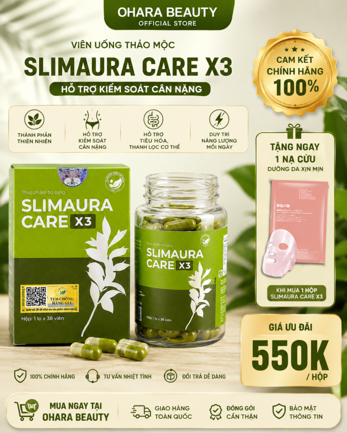 Slimaura Care X3 – Hỗ Trợ Kiểm Soát Cân Nặng Từ Thảo Mộc Thiên Nhiên